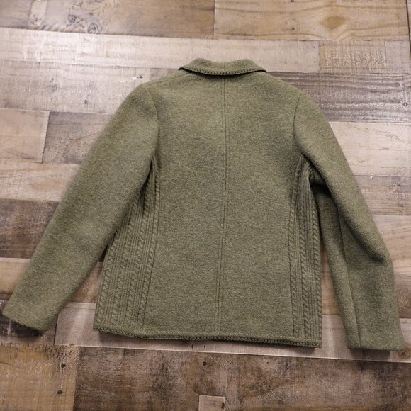 Geiger Tyrol Pure New Wool Jacket Women’s 44 Green Austrian Alpine Boiled Wool - Picture 10 of 15